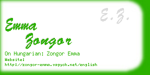 emma zongor business card